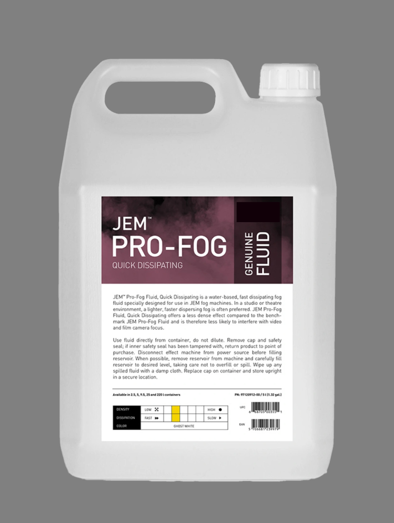 JEM Pro-Fog Fluid, Quick Dissipating 5L